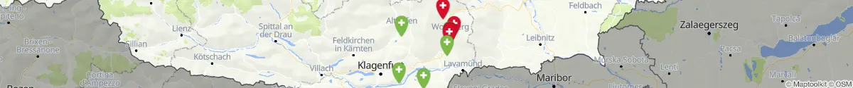 Kartenansicht für Apotheken-Notdienste in der Nähe von Bad Sankt Leonhard im Lavanttal (Wolfsberg, Kärnten)